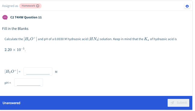 Solved Assigned as Homework O C2 T4HW Question 12 Fill in | Chegg.com