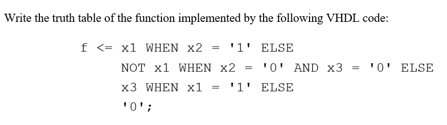 Solved write the truth table of the function implemented by | Chegg.com