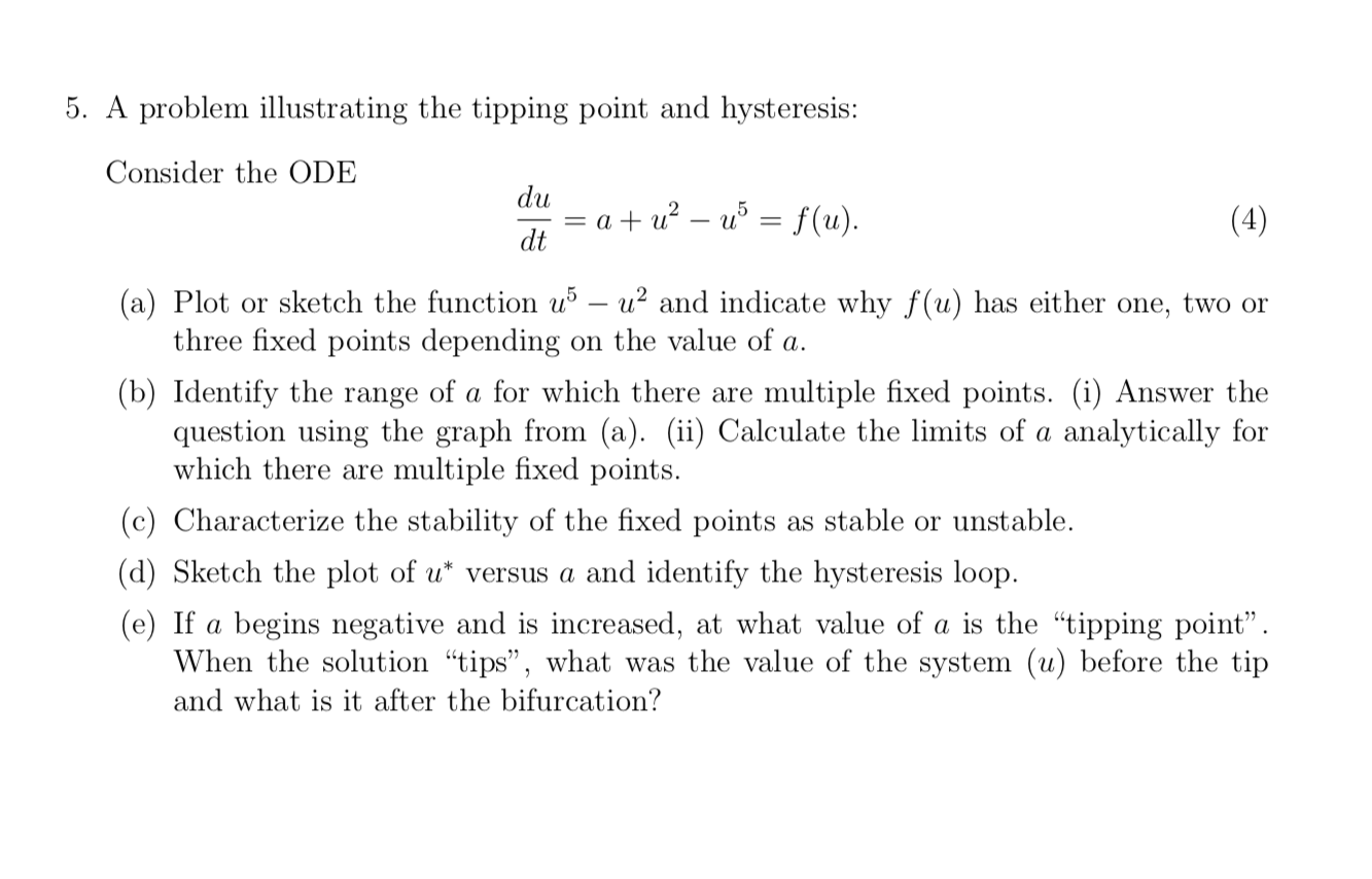 Solved 5. A problem illustrating the tipping point and | Chegg.com