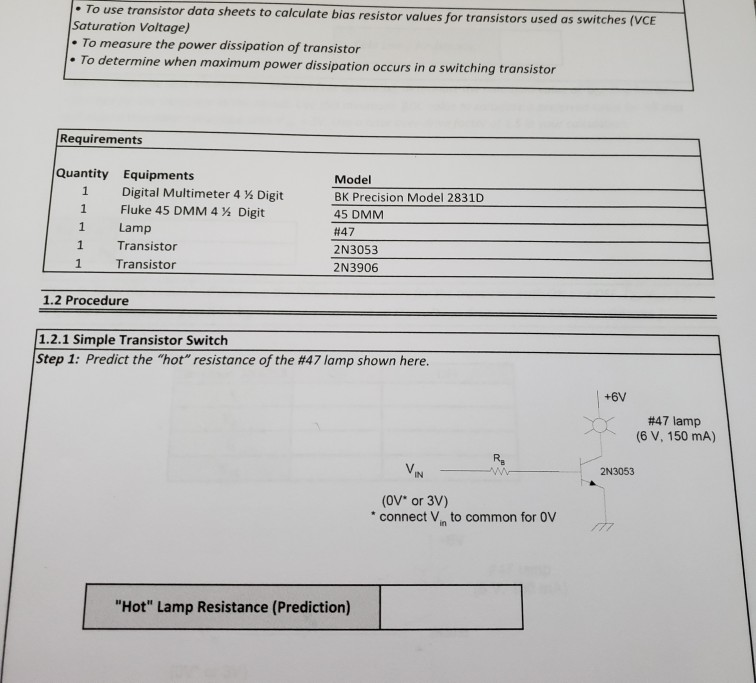 Solved .To use transistor Saturation Voltage To measure the