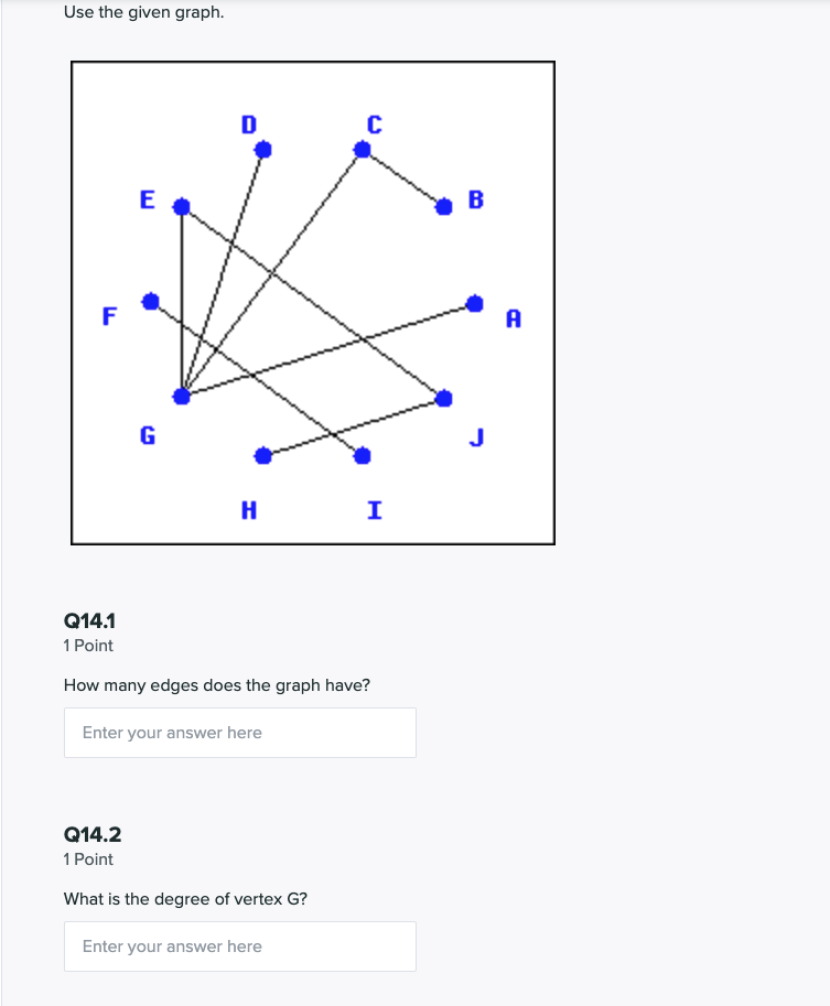 Solved Use the given graph. D С E B F A G н I Q14.1 1 Point | Chegg.com