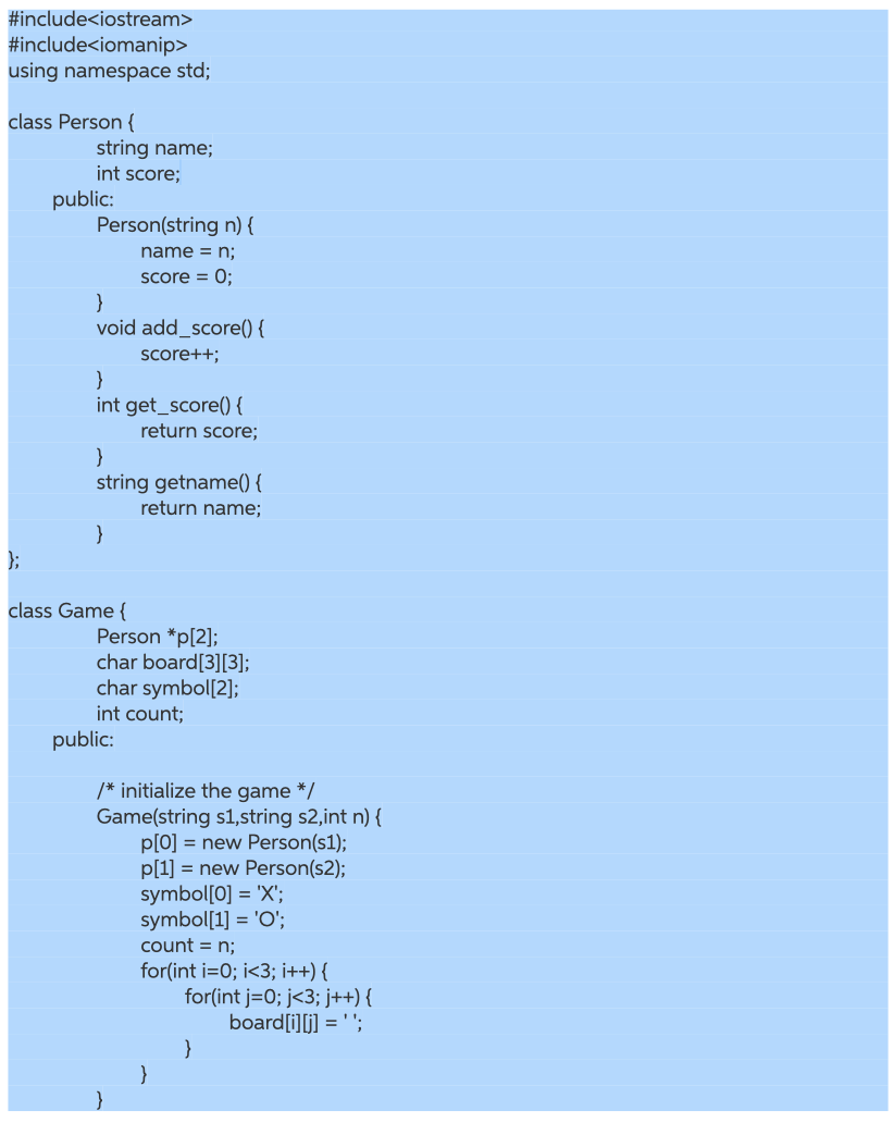 Solved Please separate these two classes into Person.h , | Chegg.com