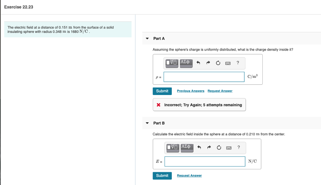 Solved Exercise 22.23 The electric field at a distance of | Chegg.com