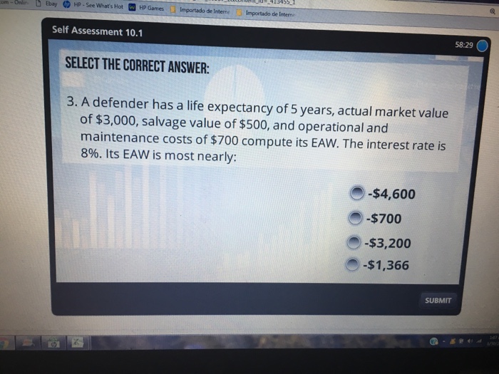 Solved A defender has a life expectancy of 5 years, actual
