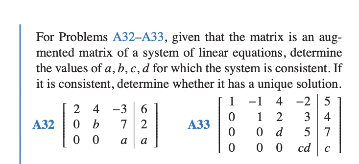 Solved For Problems A32-A33, given that the matrix is an | Chegg.com