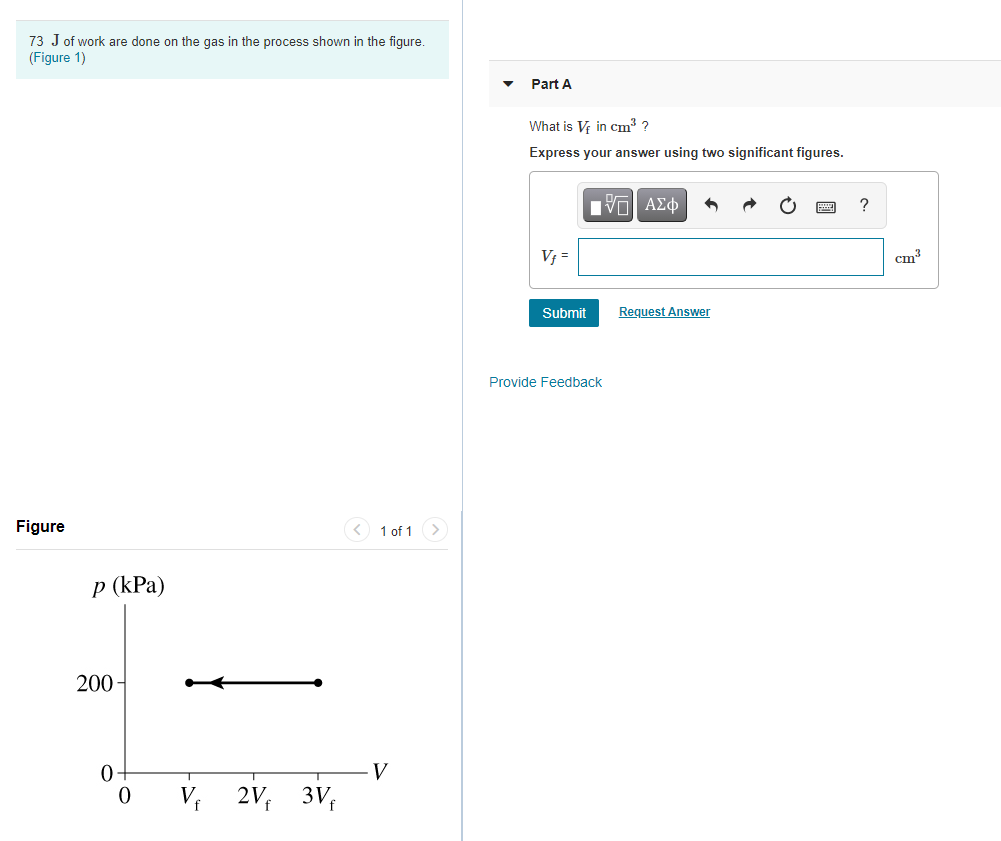 Solved 73 J of work are done on the gas in the process shown | Chegg.com