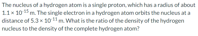 the nucleus of a hydrogen atom is a single proton