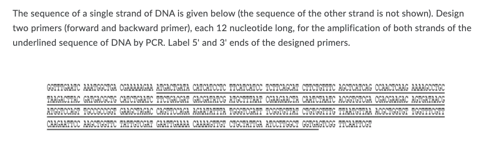 Solved The sequence of a single strand of DNA is given below | Chegg.com