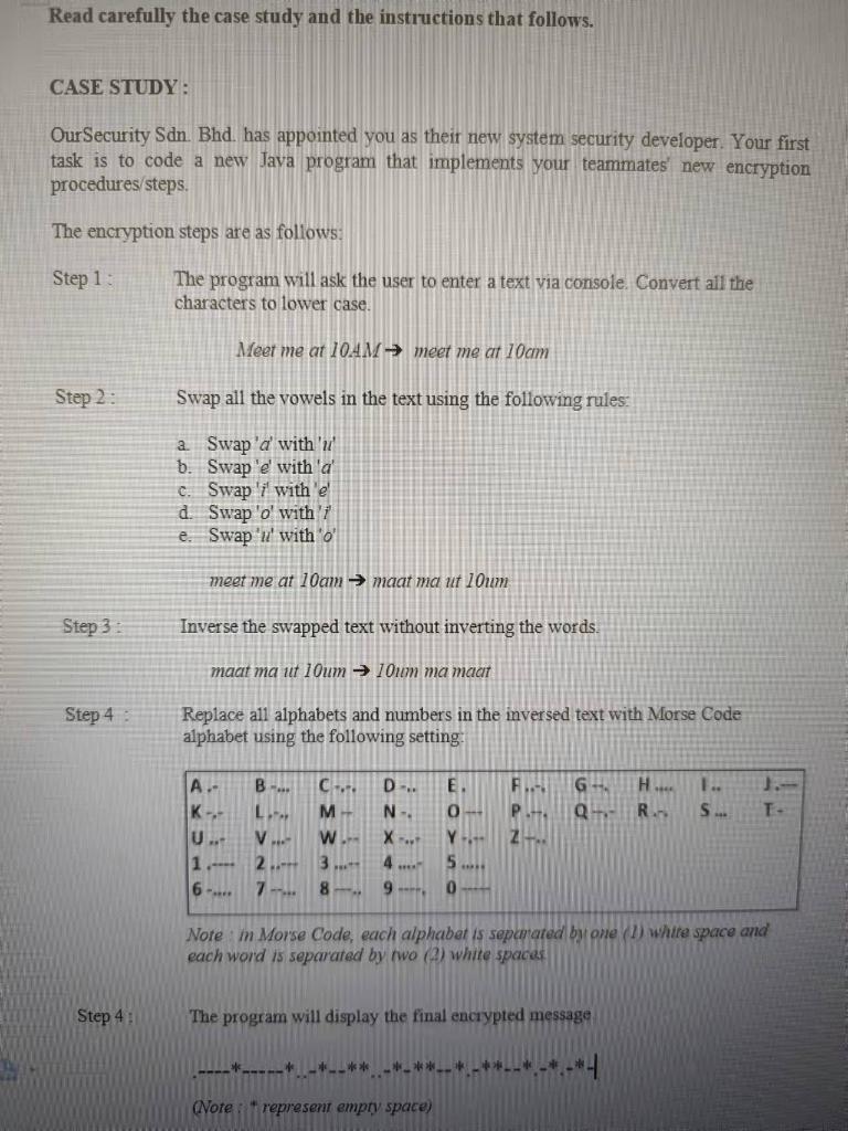 Solved Read carefully the case study and the instructions | Chegg.com