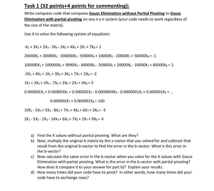 Solved Task 1 (32 points+4 points for commenting: Write | Chegg.com