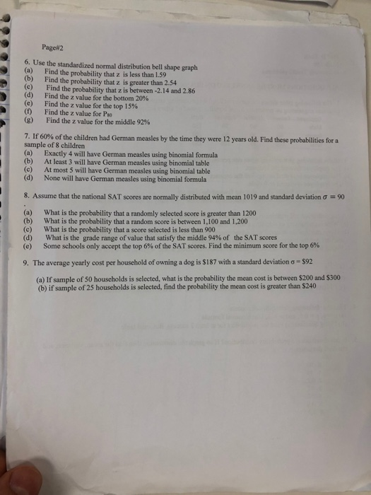 Solved ALL QUESTIONS MUST BE ANSWERED ON BLANK SHEETS 1. The | Chegg.com