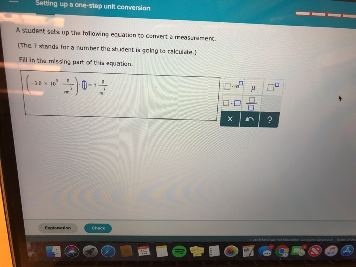 Solved Setting Up A One-step Unit Conversion A Student Sets | Chegg.com