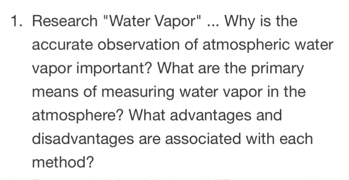 water vapor research paper