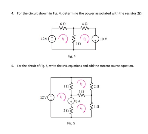 Solved 4. For the circuit shown in Fig. 4, determine the | Chegg.com