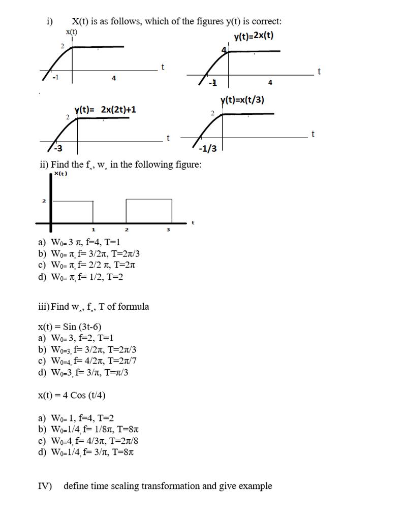 Solved I X T 2 X T Is As Follows Which Of The Figur Chegg Com