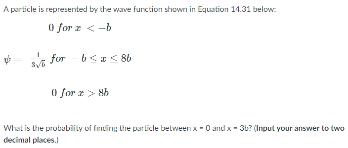Solved A particle is represented by the wave function shown | Chegg.com