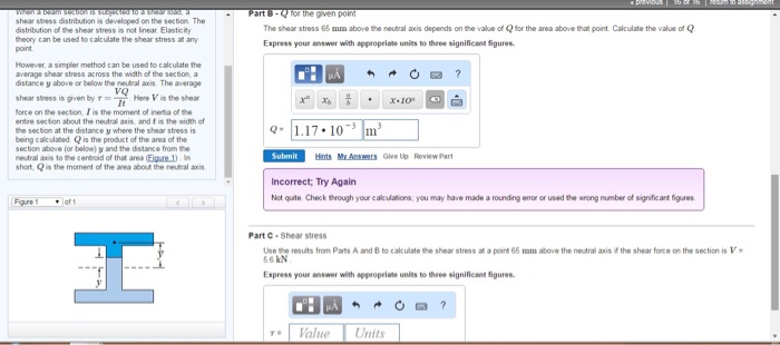 Solved Learning Goal: To calculate the shear stress at a | Chegg.com