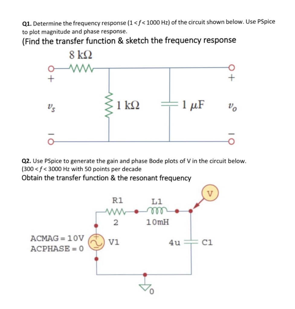 Solved Q1. Determine The Frequency Response (1 | Chegg.com