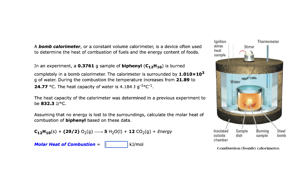 Solved Thermometer A bomb calorimeter, or constant volume