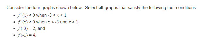 Consider the four graphs shown below. Select all | Chegg.com