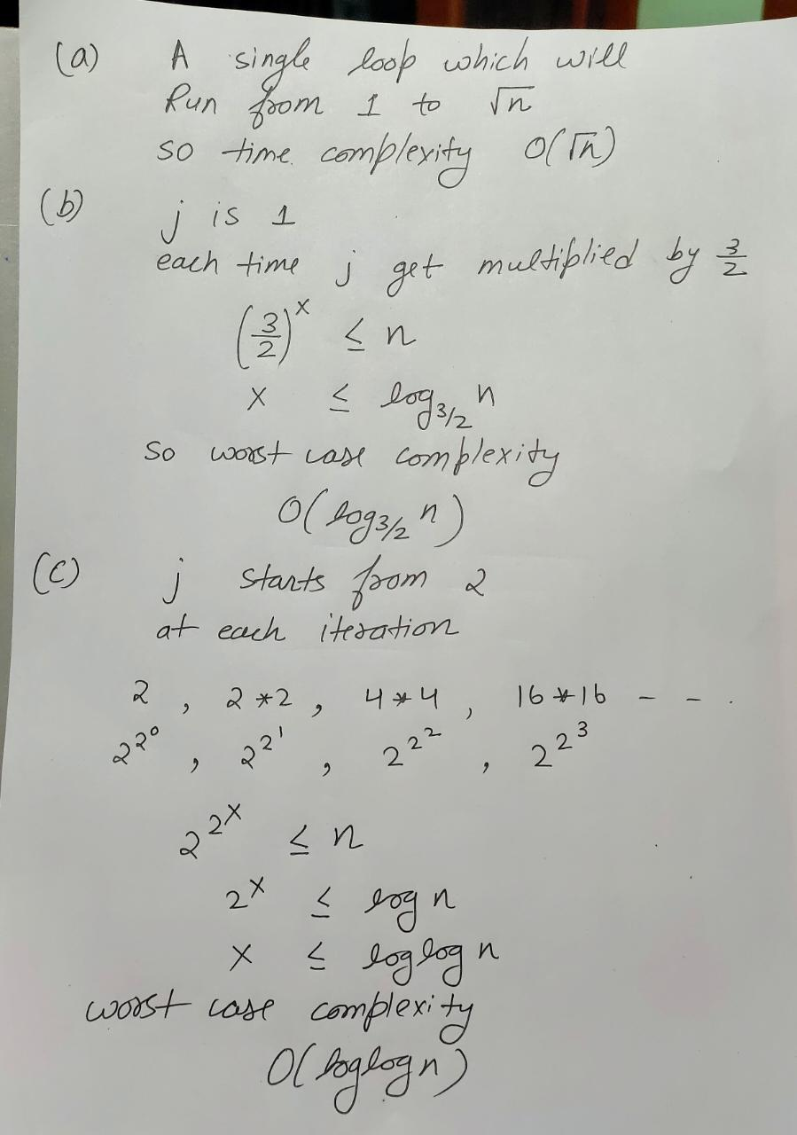 Solved Algorithm Loopla N 41 1 N Xa B Algorithm Loop2a N Y1 J 1 Yy Xa J 33 2 C Algorithm Loop N 1 Q