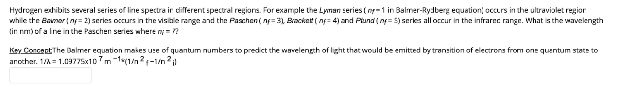 Solved Hydrogen exhibits several series of line spectra in | Chegg.com