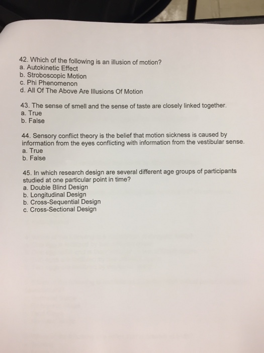 Solved Which of the following is an illusion of motion? a.