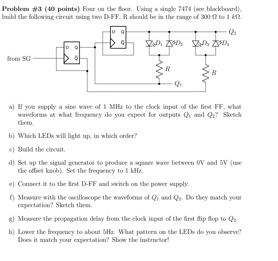Solved Problem #3 (40 points) Four on the floor. Using a | Chegg.com
