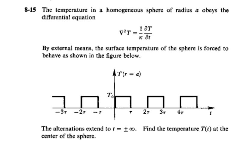 Solved 8-15 The temperature in a homogeneous sphere of | Chegg.com