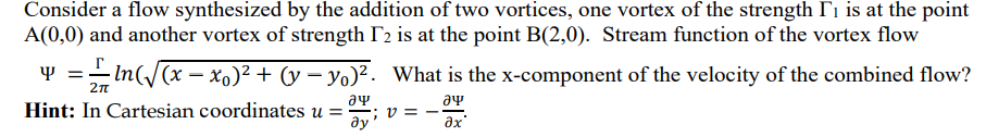 Solved Consider a flow synthesized by the addition of two | Chegg.com