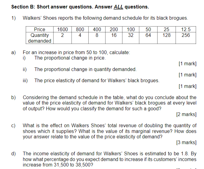 Solved Section B: Short Answer Questions. Answer ALL | Chegg.com