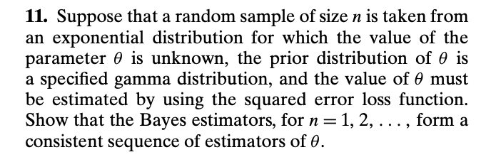 Solved 11. Suppose that a random sample of size n is taken | Chegg.com