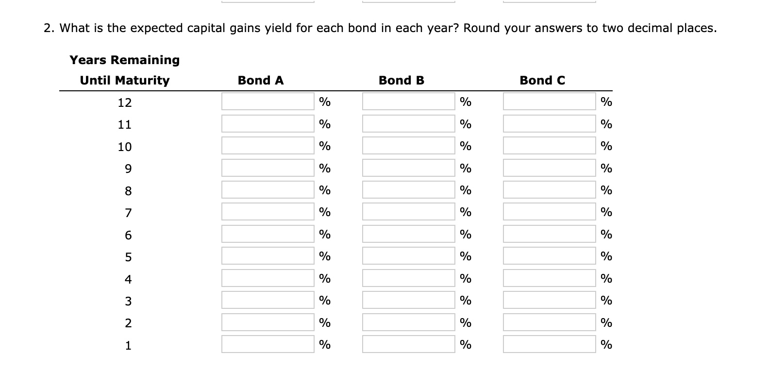 Solved 1. What is the expected current yield for each bond | Chegg.com