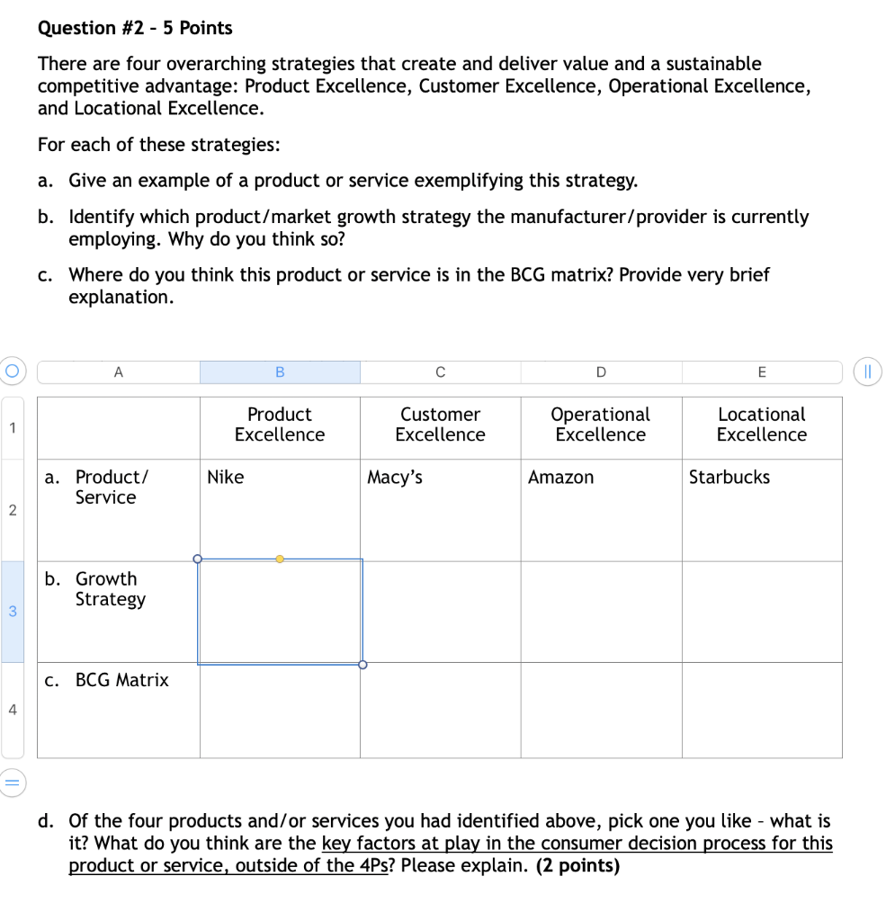 Question #2-5 Points There are four overarching | Chegg.com