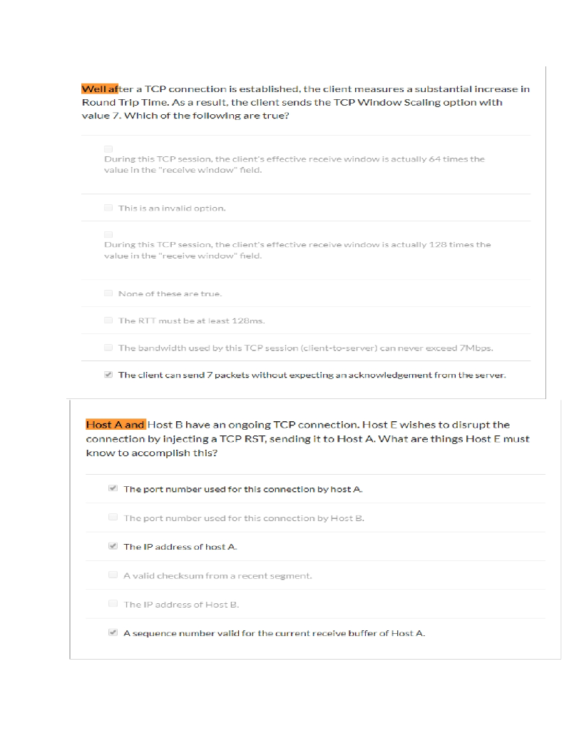 Well after a TCP connection is established, the | Chegg.com