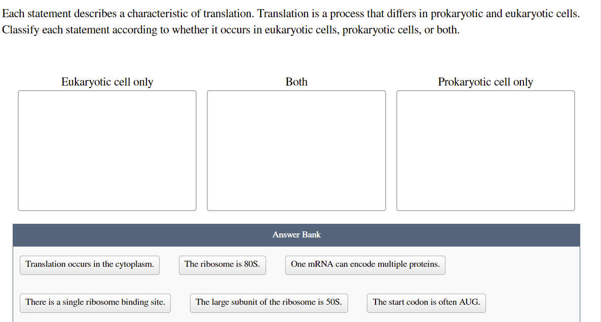 Solved Each statement describes a characteristic of | Chegg.com