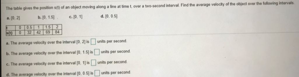 Solved time over a two-second interval. Find the average | Chegg.com