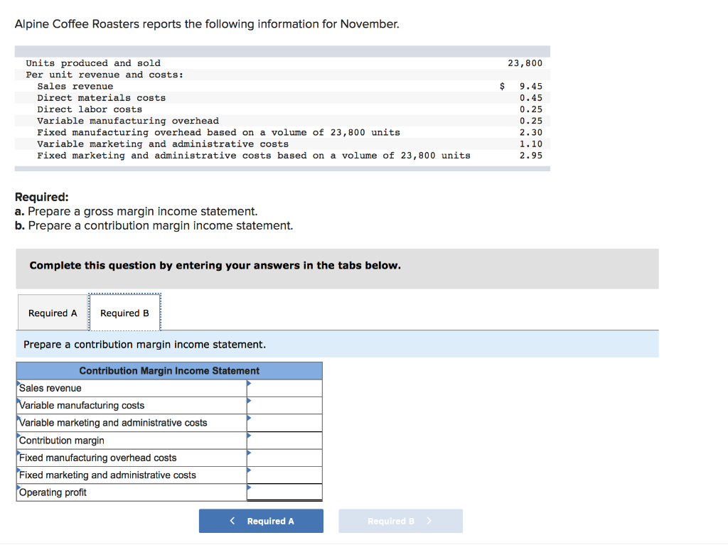 Solved Alpine Coffee Roasters reports the following | Chegg.com