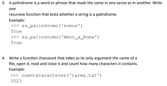Solved 3- A palindrome is a word or phrase that reads the | Chegg.com