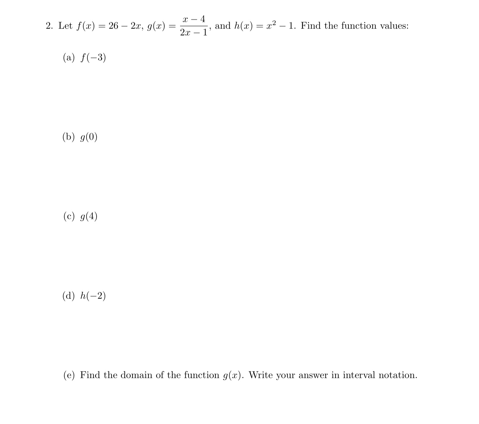 Solved Let F X 26 2x G X X 42x 1 ﻿and H X X2 1 ﻿find