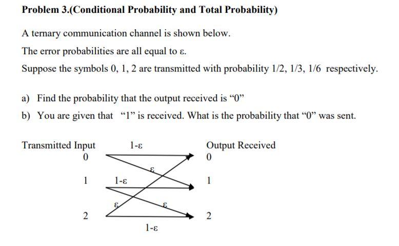 Problem 3.(Conditional Probability and Total | Chegg.com