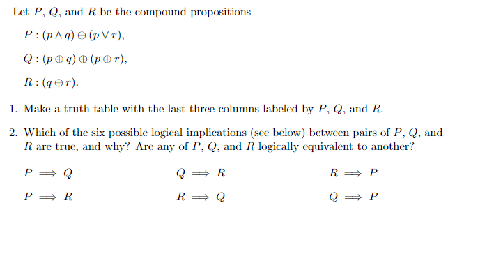 Solved Let P, Q, And R Be The Compound Propositions P:(p19) | Chegg.com