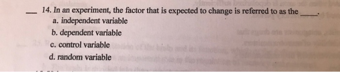 which factor is the dependent variable in this experiment