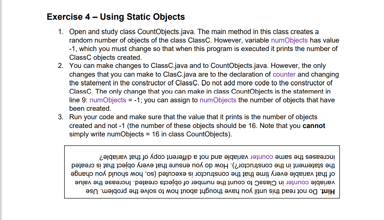 Solved Exercise 4 – Using Static Objects 1. Open and study | Chegg.com