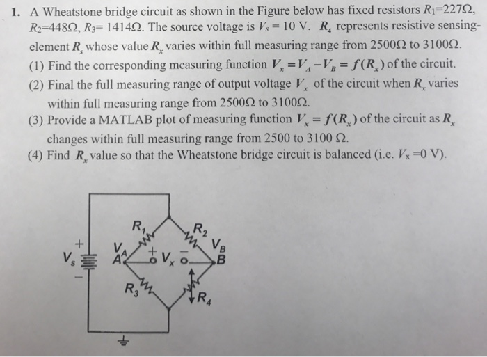 Solved A Wheatstone bridge circuit as shown in the Figure | Chegg.com