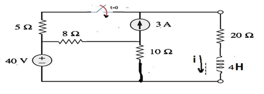 Solved For the circuit below, Find initial and final | Chegg.com