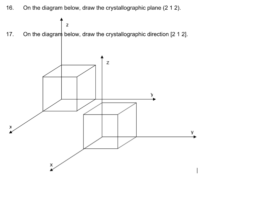 Solved 16. On The Diagram Below, Draw The Crystallographic | Chegg.com