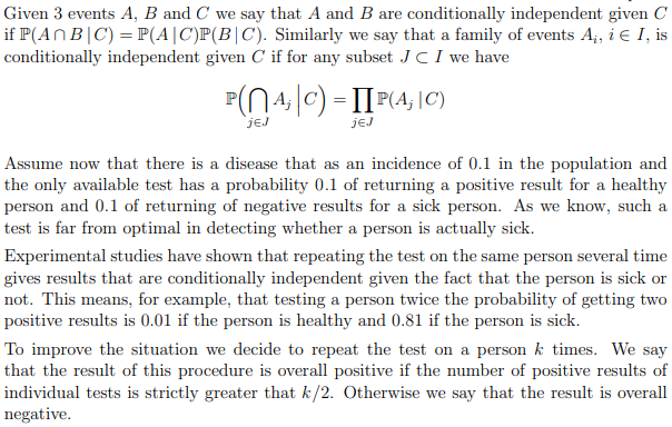 Solved Given 3 events A B and C we say that A and B are Chegg