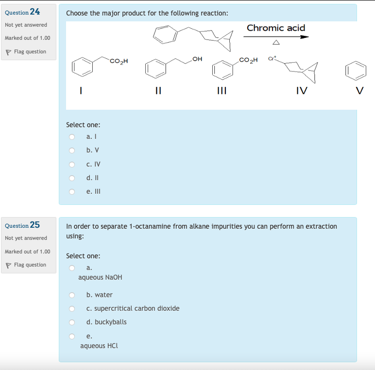 Solved Choose The Major Product For The Following Reaction