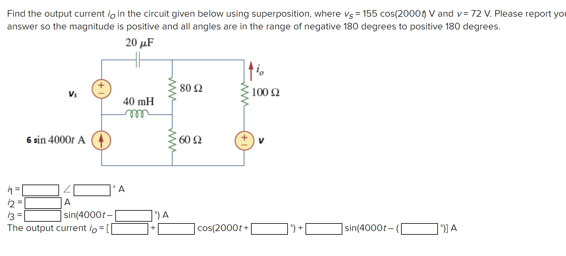 Solved Find the output current io in the circuit given below | Chegg.com